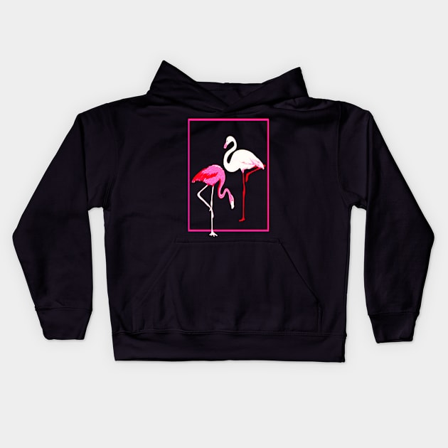 Pink Flamingos Kids Hoodie by dotanstav